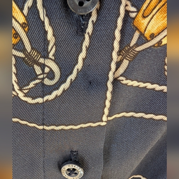 Ralph Lauren shirt dress belted with blue, green, red, nautical, Pockets Sz 2P - Picture 15 of 16